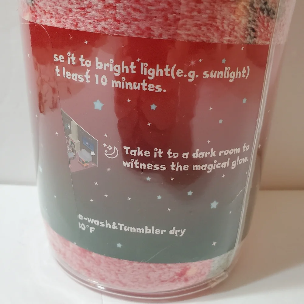 Forestar Glow in the Dark Wearable Kids Christmas Throw Blanket 50